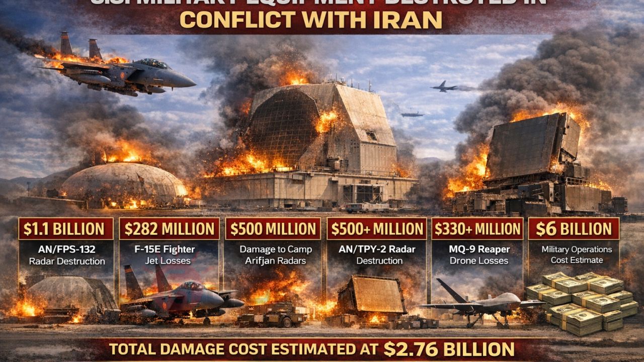 ইরানের সঙ্গে যুদ্ধে যুক্তরাষ্ট্রের প্রায় ২.৭৬ বিলিয়ন ডলারের সামরিক সরঞ্জাম ক্ষতির দাবি